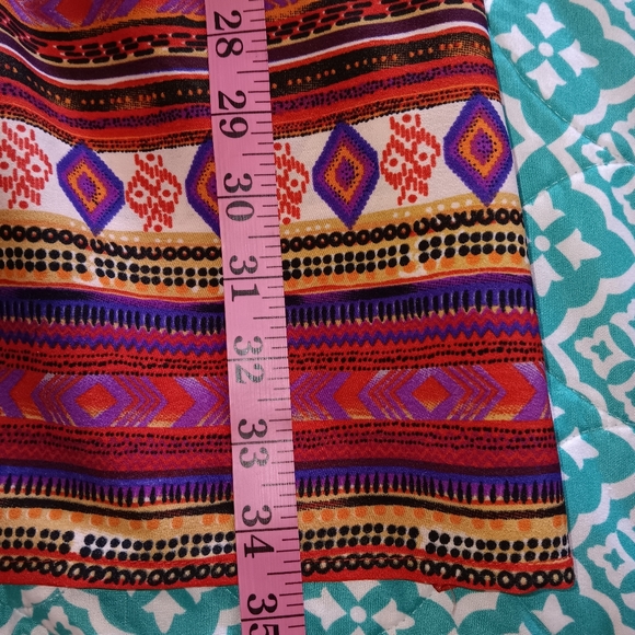 Speed Control~Colorful Orange Purple Aztec Geometric Sleeveless Midi Dress - Picture 7 of 16